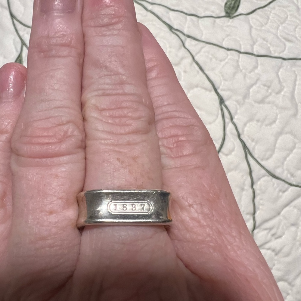 Tiffany stainless steel ring square shape